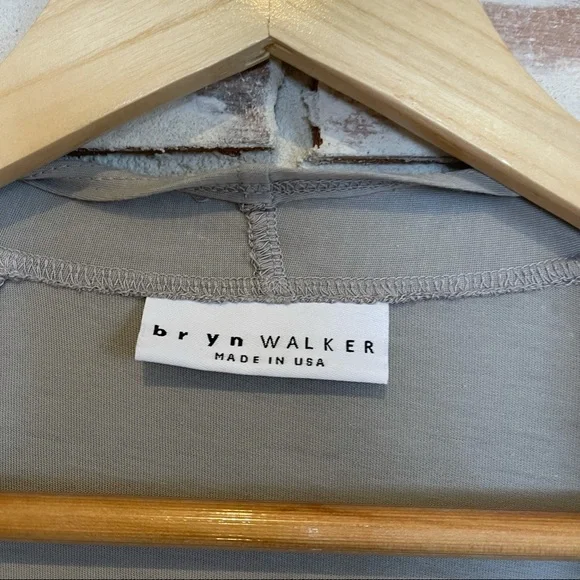 Bryn Walker duster cotton cardigan green gray - Picture 3 of 5